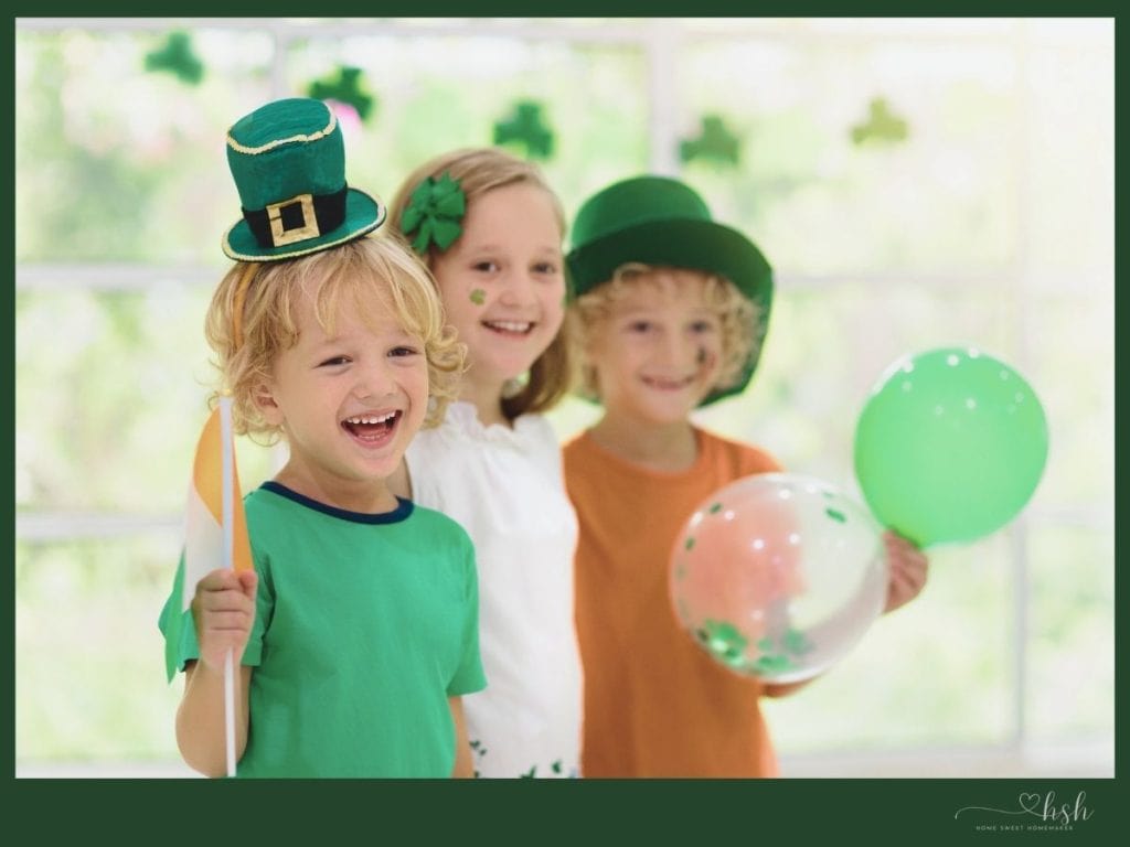 Children celebrating St. Patrick's Day.