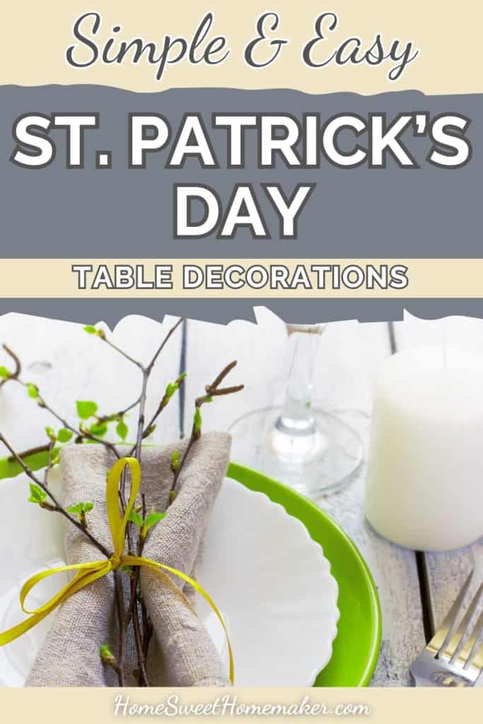Elegant St. Patrick's Day table setting pin for St Patrick's Day Table Decorations.