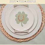 Shamrock-themed St. Patrick's Day table setting pin for St Patrick's Day Table Decorations.